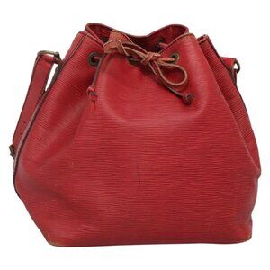 Authentic LOUIS VUITTON Epi Petit Noe Shoulder Bag Red M44107 LV